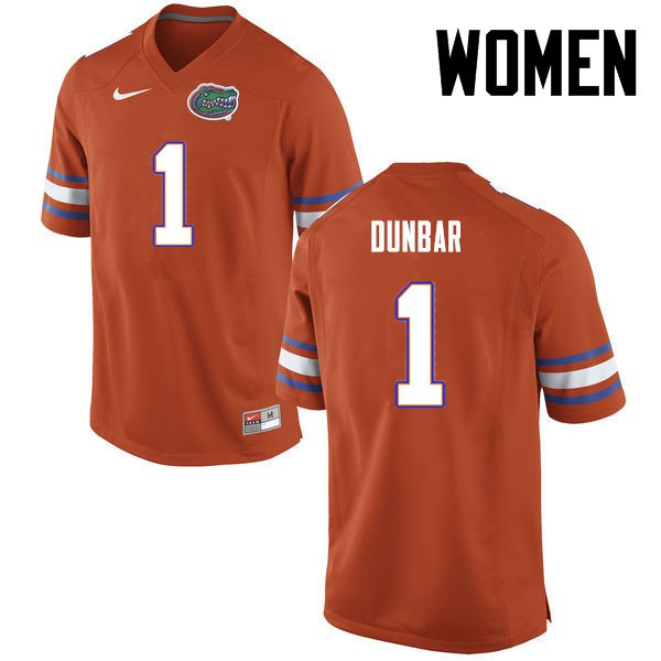 Florida Gators Women #1 Quinton Dunbar College Football Jersey Orange